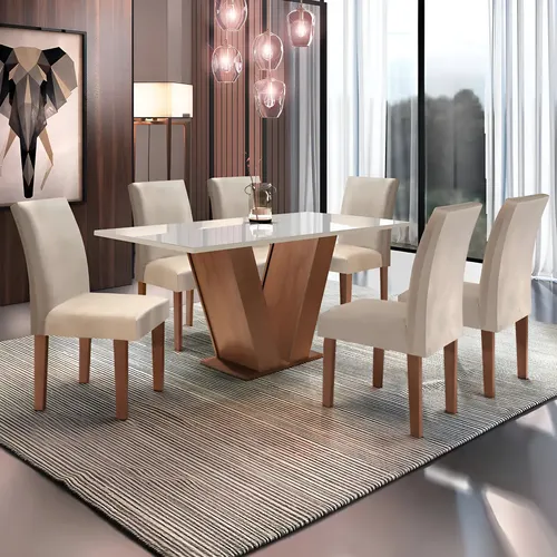 Conjunto Mesa de Jantar 6 Cadeiras